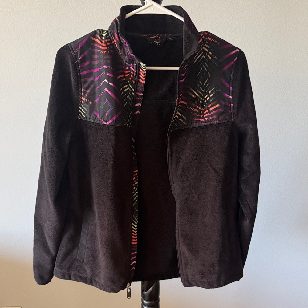 Fila Women's Brown Jacket with Multicolor Accents